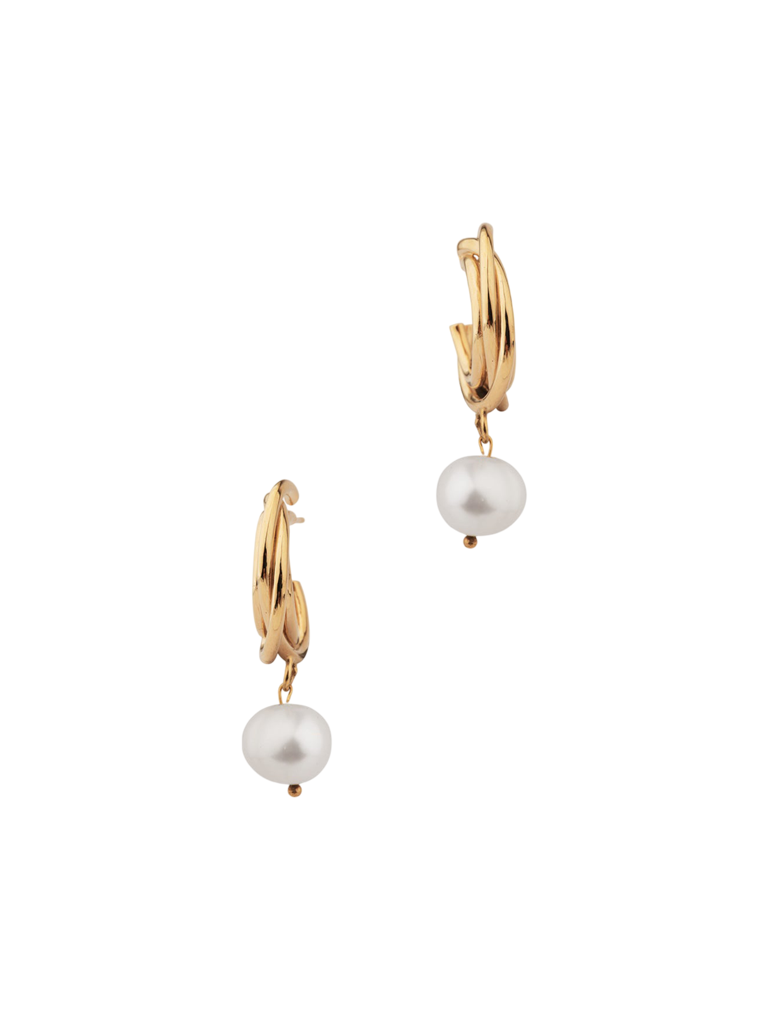 Encounter - pearl and gold vermeil earrings